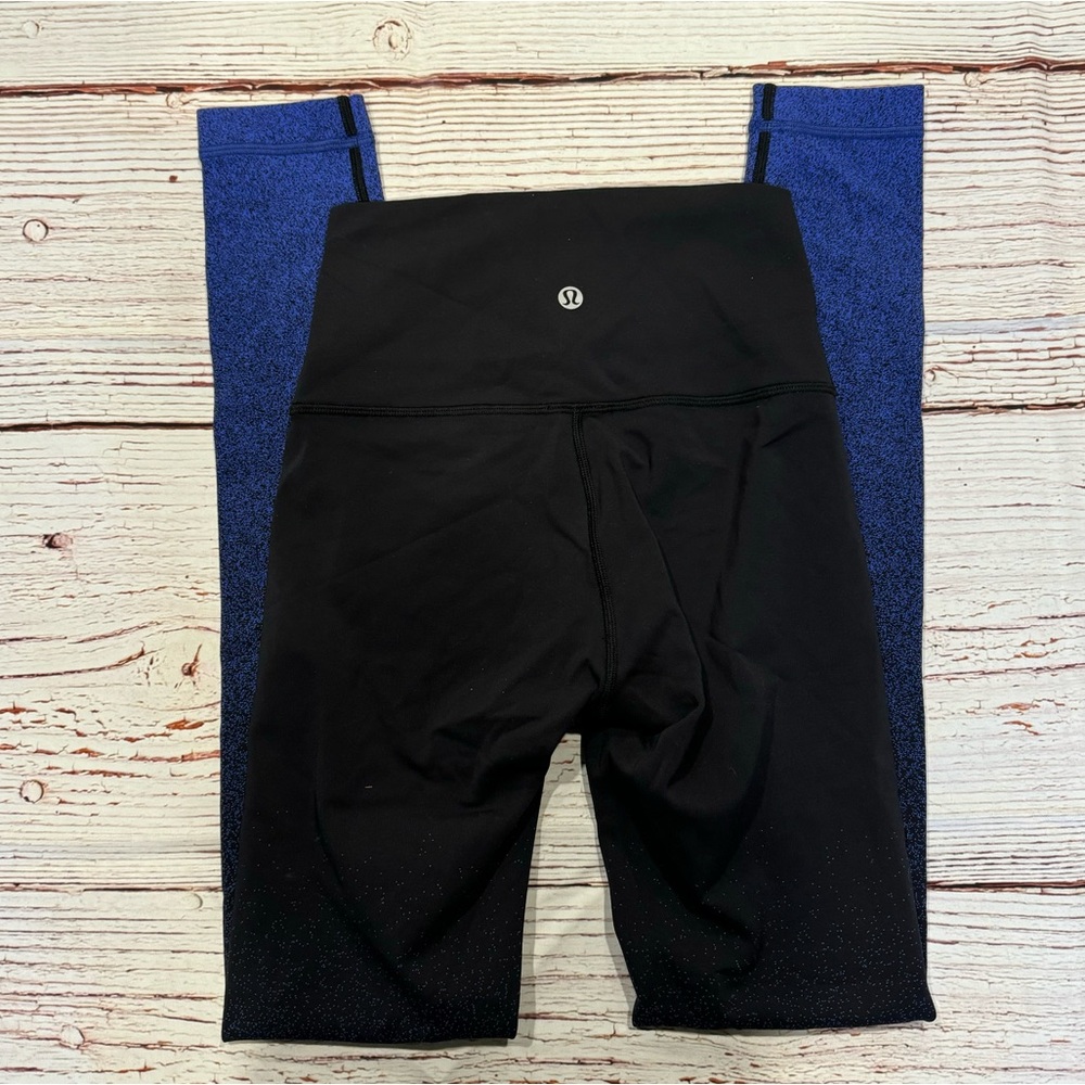 Lululemon Wunder Under Tight 28" Ombre Speckle Jacquard Luon Black Blazer Blue 2 - Picture 6 of 10